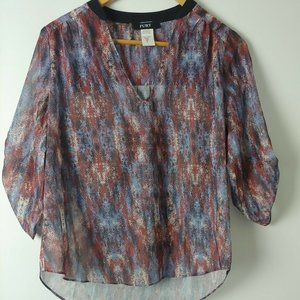 Fury Womens Top Blouse Sheer